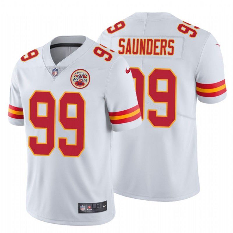 Men Kansas City Chiefs #99 Khalen Saunders Nike White Limited NFL Jersey